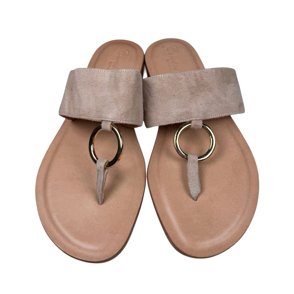 Corcione Sorrento Women's EU 38 / US 8 Taupe Suede‎ Lecce Circle Thong Sandal